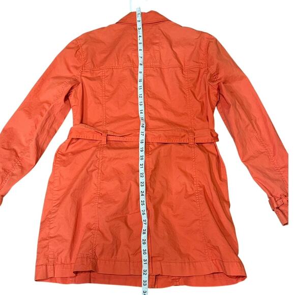 Michael by Michael Kors Orange/Coral Trench Rain Lightweight Coat Sz.Medium GUC - Picture 9 of 16